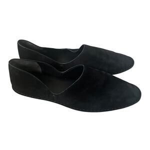Vince Women's 5.5M Black Nubuck Slip On Minimalistic Flat High Quality Loafer